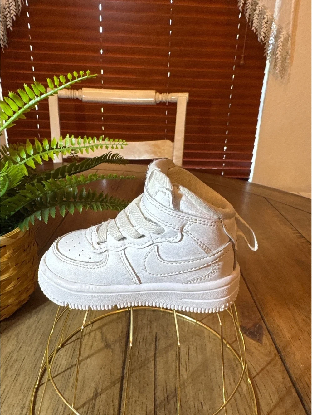 Nike Air Force 1 High White Toddler Sneakers Size 4C